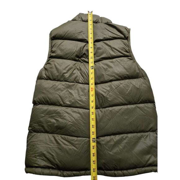 Mens Mountain Hardwear Green Down Vest Zipper Pockets Medium Olive/Green EUC - Picture 7 of 14